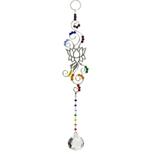 Crystal & Lotus Beaded Wire Sun Catcher