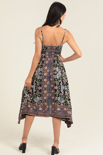 Twist Front Halter Dress ~ Multi-colored Pattern