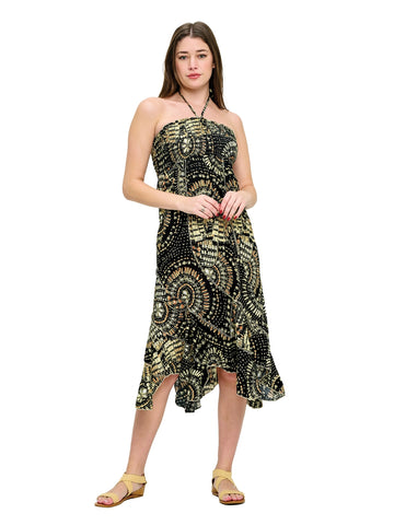 Sundress or Long Skirt ~ Black Mandala Print