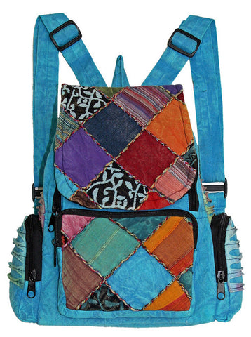 Sweet Cotton Patchwork Backpack ~ Turquoise