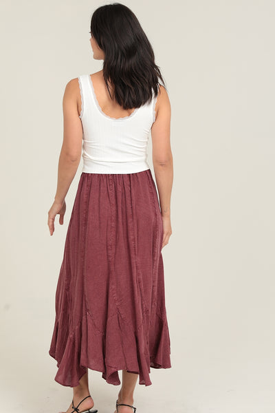Lovely Midi Skirt ~ Brick Red