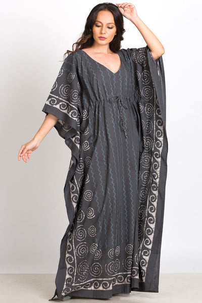 Cozy yet Elegant Cotton Kaftan ~ Steel Gray