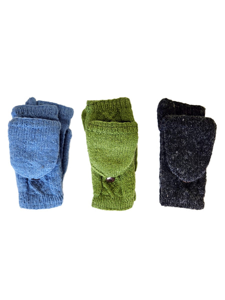 Convertible Mittens to Fingerless Gloves ~ 3 Colors