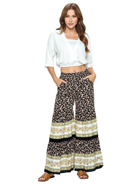 Palazzo Pants ~ Tiered Floral