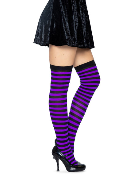 Thigh High Striped Stockings ~ 2 Color Combos