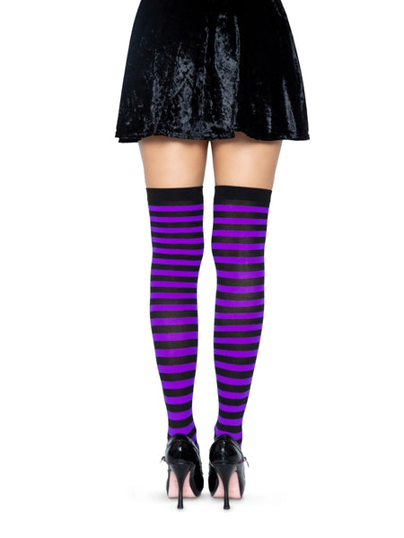 Thigh High Striped Stockings ~ 2 Color Combos