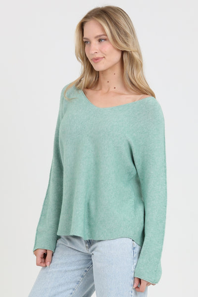 Italian V-Neck Sweater ~ Robin's Egg Blue