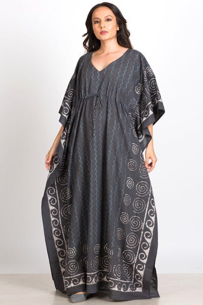 Cozy yet Elegant Cotton Kaftan ~ Steel Gray