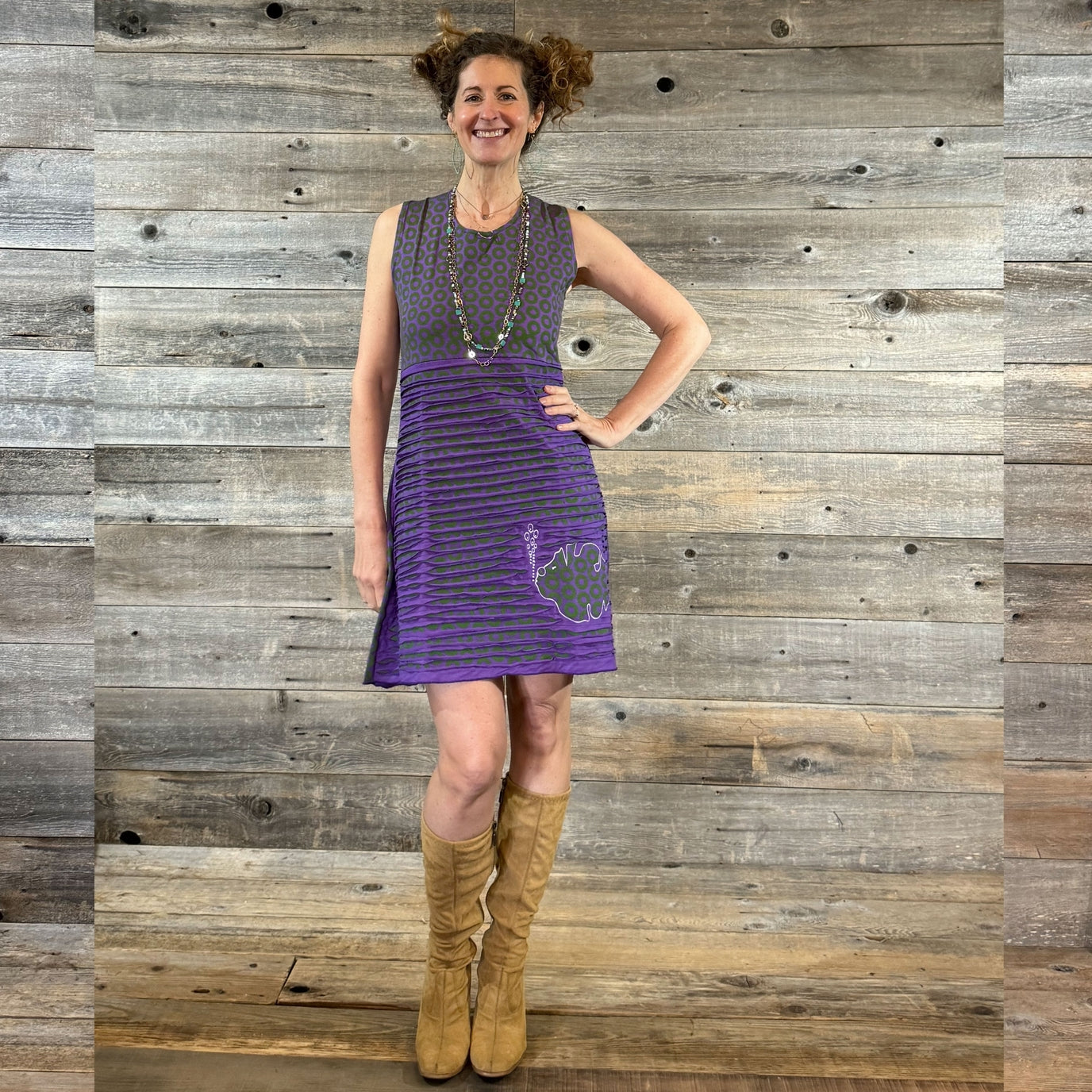 Phish Dress! Purple & Olive Donut Pattern