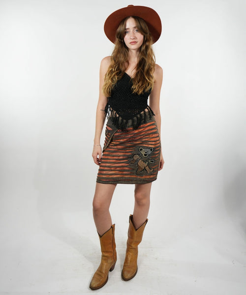 Grateful Dead Dancing Bear Skirt ~ Rust