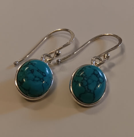 Small Sterling Silver & Turquoise Ovals