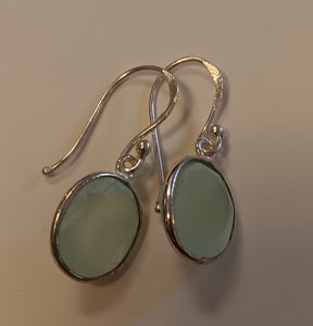 Sterling Silver & Blue Topaz Earrings ~ Faceted Drops