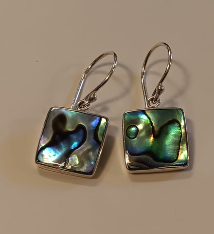 Sterling Silver & Abalone Earrings ~ Squares