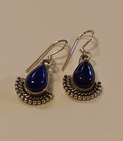Sterling Silver & Lapis Lazuli Earrings ~ Small Drops