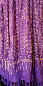 Sarong ~ Hand Batik ~ Purple & Cream