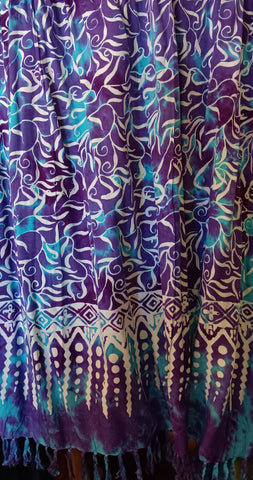 Sarong ~ Hand Batik ~ Purple & Turquoise
