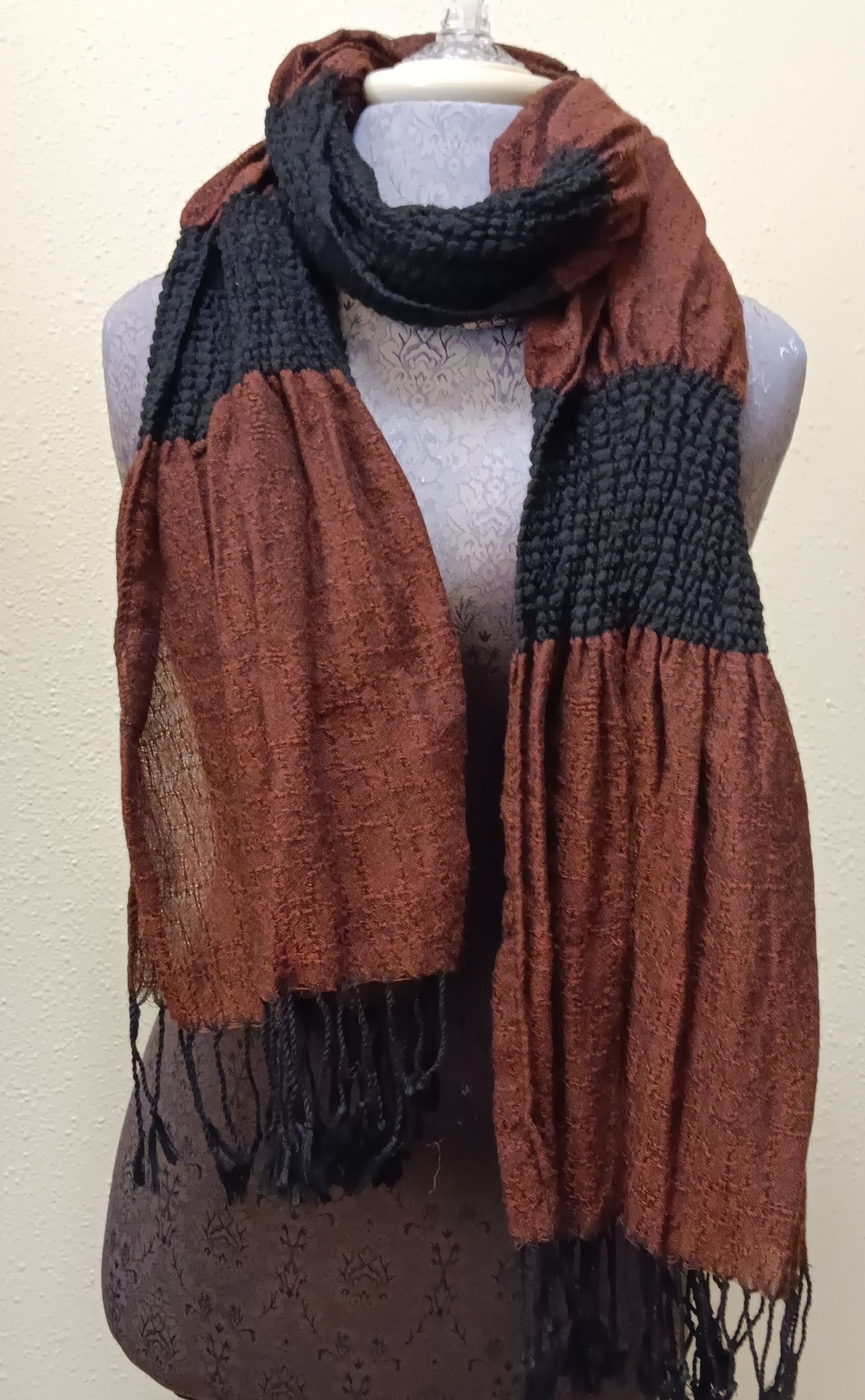 Scarf ~ Brown & Black