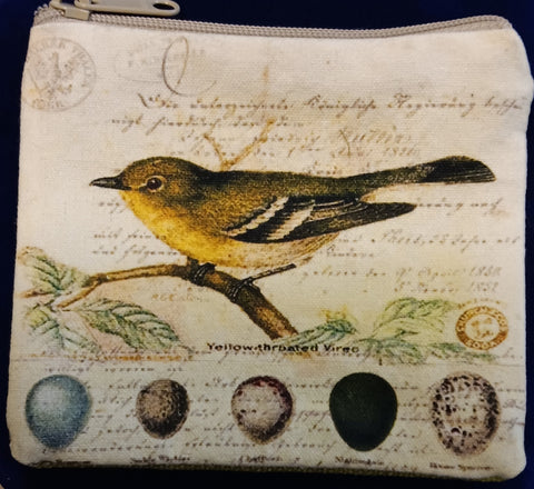 Cotton Print Pouch ~ Song Bird