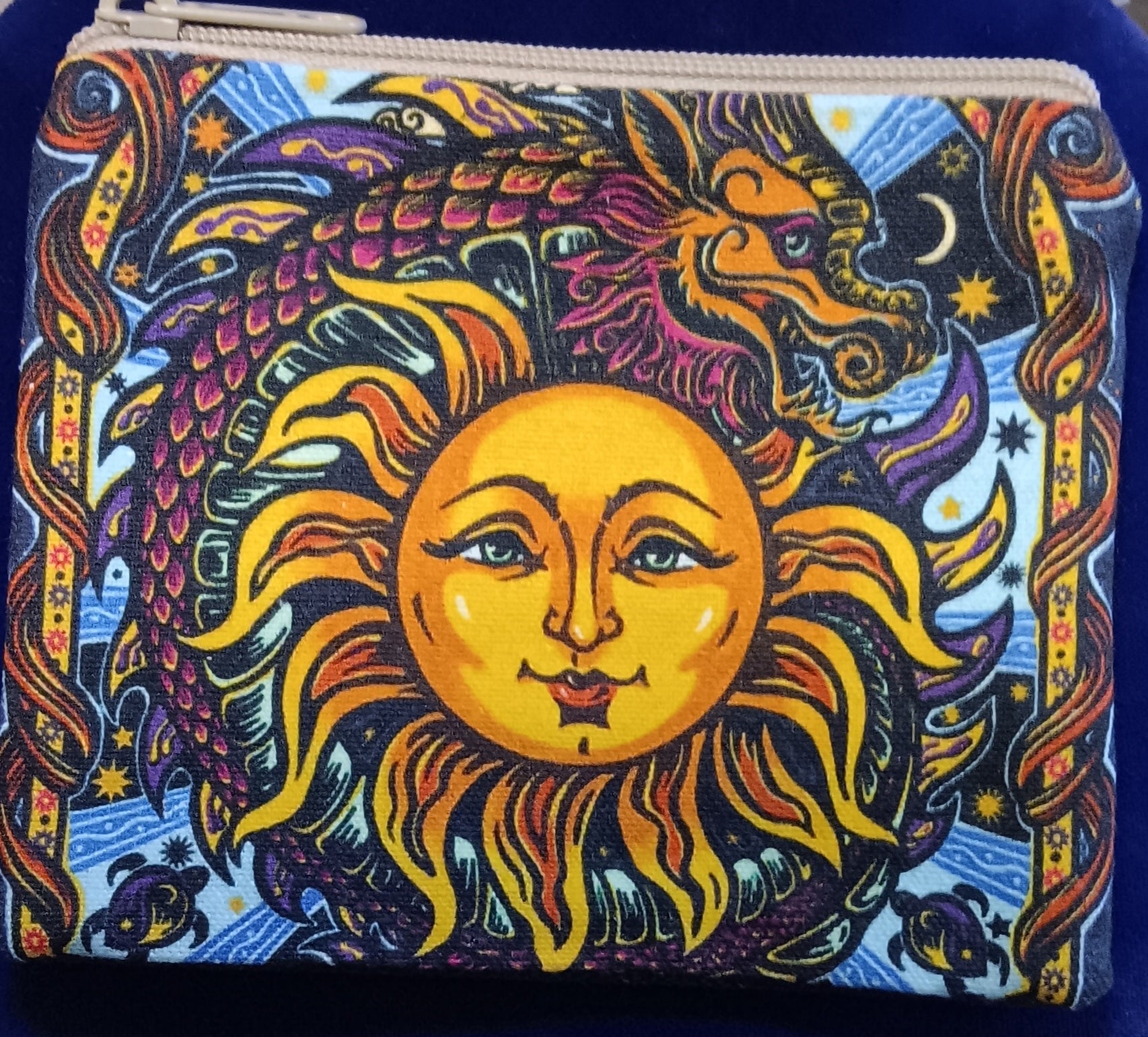 Cotton Print Pouch ~ Sun Dragon