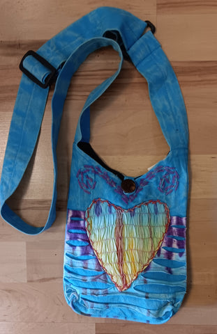 Mini Sling Bag ~ Turquoise Heart