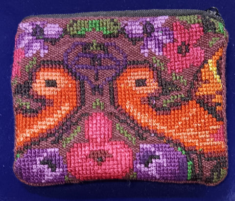 Guatemalan Embroidered Pouch ~ Small ~ Birds