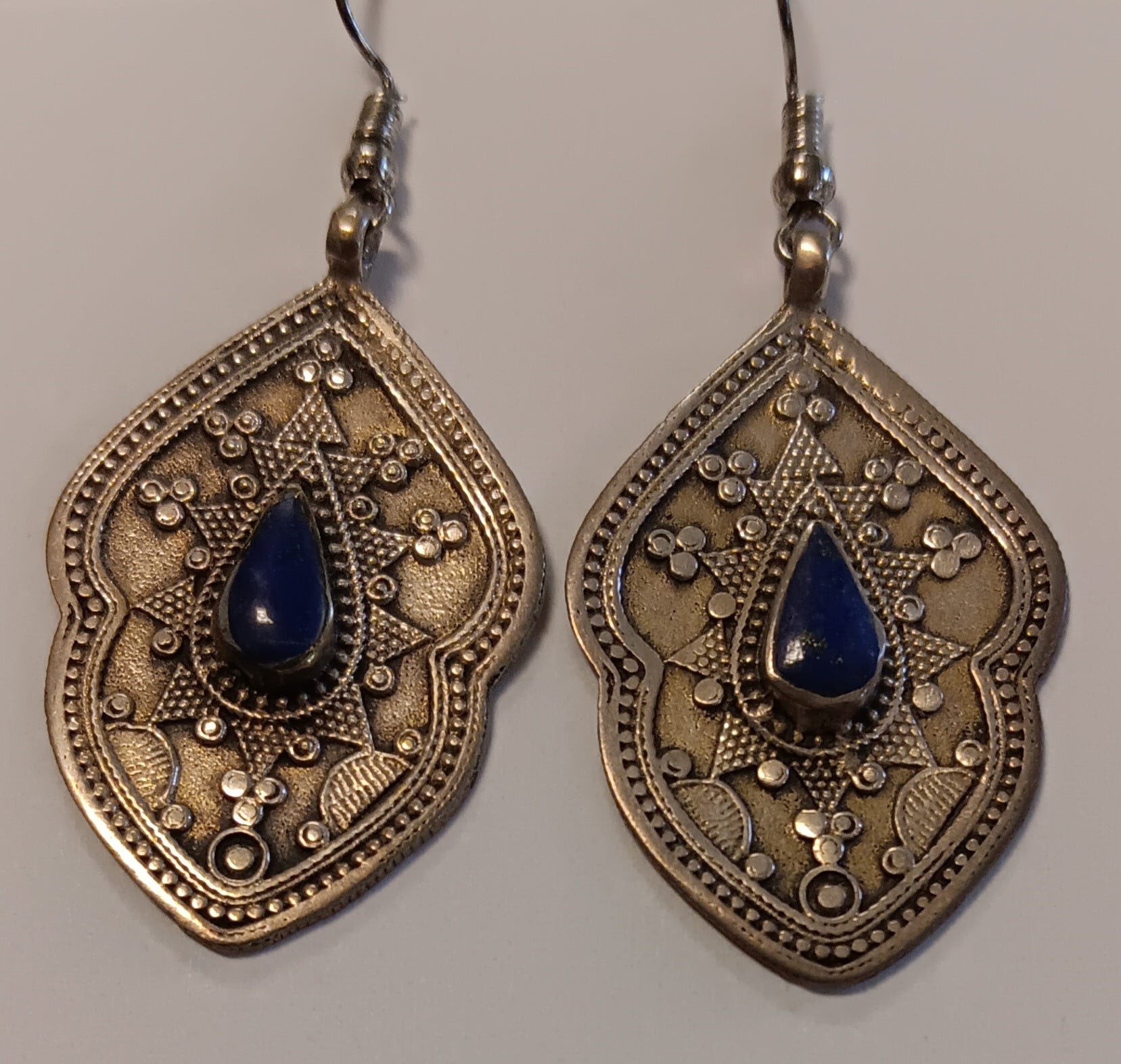 Tribal Earrings from Afghanistan ~ Lapis Lazuli