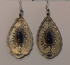 Tribal Earrings from Afghanistan ~ Lapis Lazuli