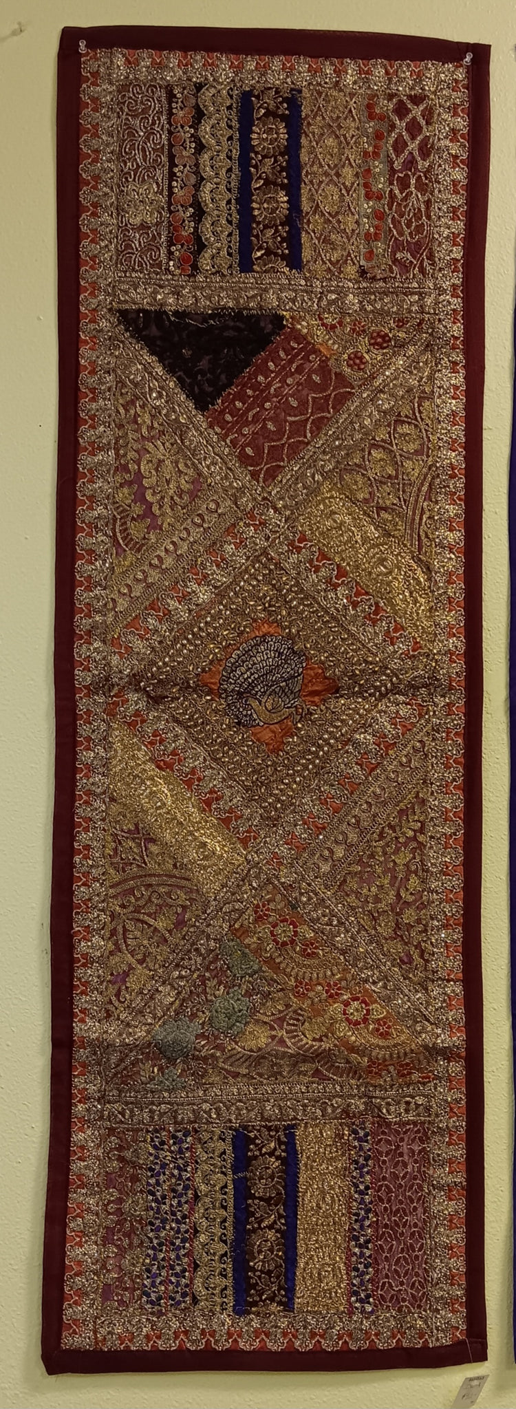 Rajastani Brocade Wall Hanging ~ Burgundy