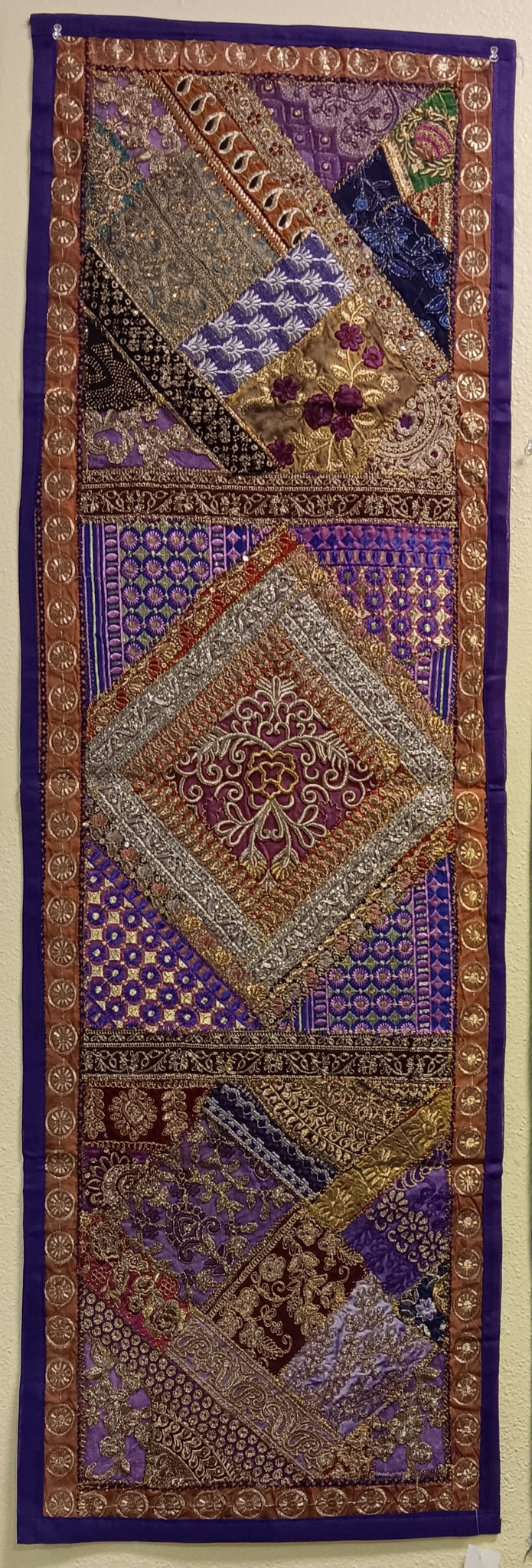 Rajastani Brocade Wall Hanging ~ Purples