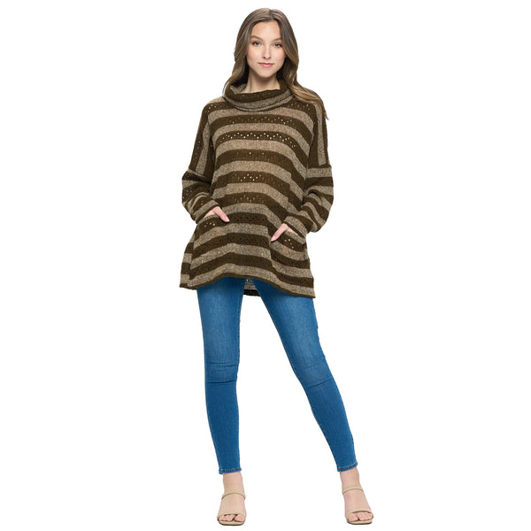 Brown Striped Sweater