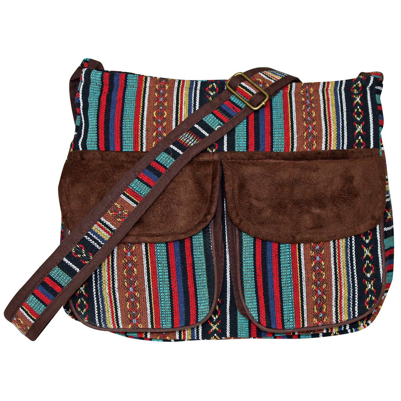Striped Purse with Front Pockets