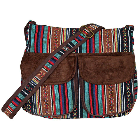 Striped Purse with Front Pockets