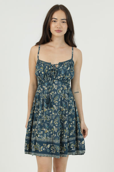 Sweet Summer Dress ~ Teal Floral Print
