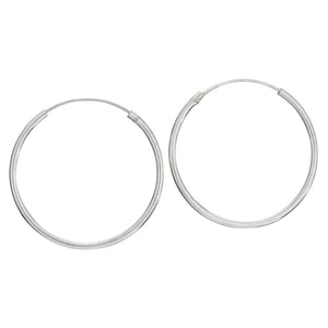 Sterling Silver Earrings ~ 1" Hoops