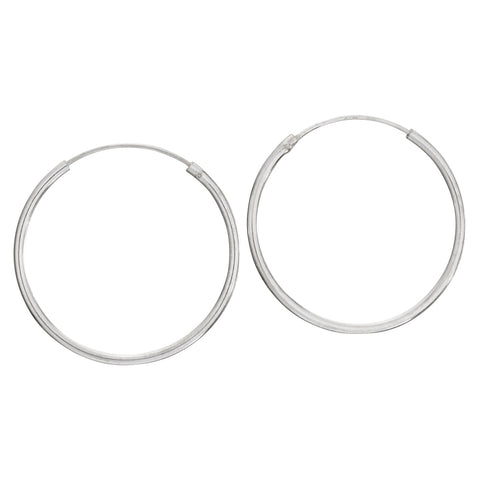 Sterling Silver Earrings ~ 1" Hoops
