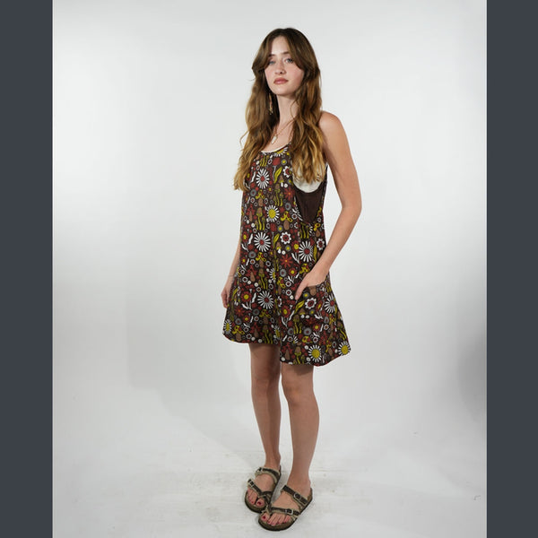 Cotton Knit Jumper in Brown Retro Print