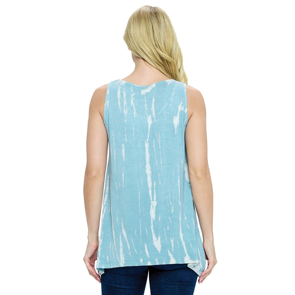 Tree of Life Tie-Dyed Tank Top ~ Blue-Green