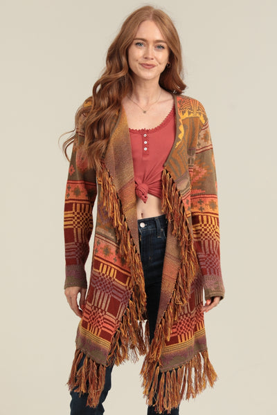 Southwestern Wrap Sweater ~ Autumn Colors