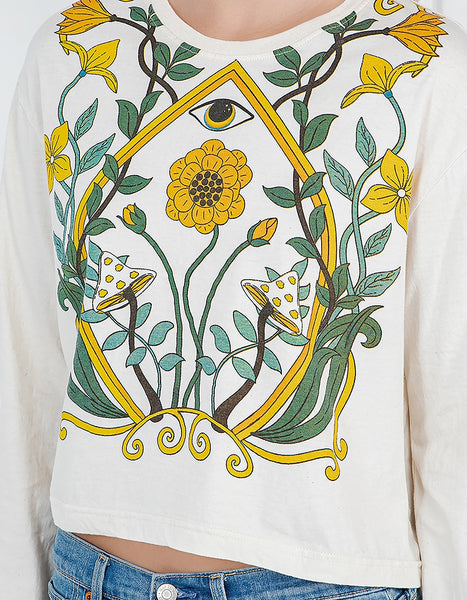 Cotton Crop Pullover with Awesome Design ~ Cream