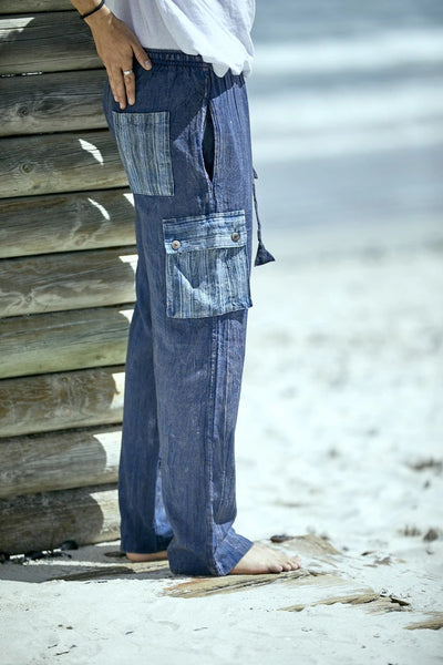Cotton Cargo Pants ~ Blue