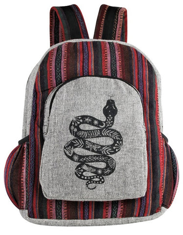 Cotton Backpack ~ Snake Motif