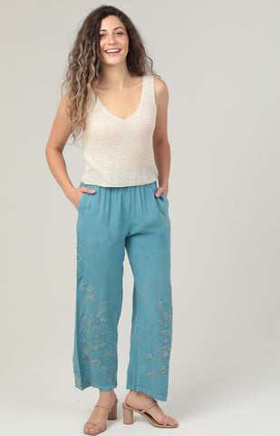 Beautiful Embroirdered Pants ~ Turquoise
