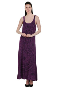 Beautiful Embroidered Maxi Dress ~ Deep Purple