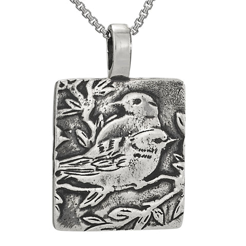 Sterling Silver Pendant ~ Two Birds