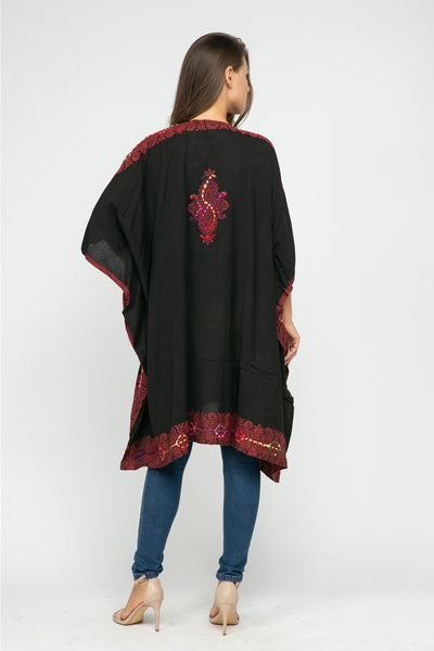 Embroirdered Kimono Jacket ~ Black & Red