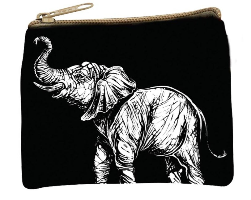 Cotton Print Pouch ~ Elephant