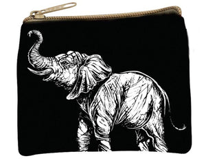 Cotton Print Pouch ~ Elephant
