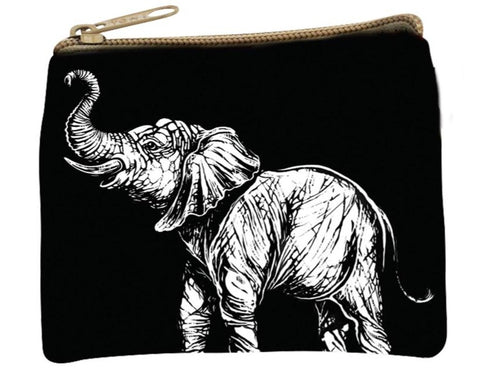 Cotton Print Pouch ~ Elephant