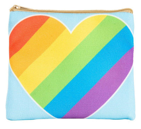 Cotton Printed Pouch ~ Rainbow Heart