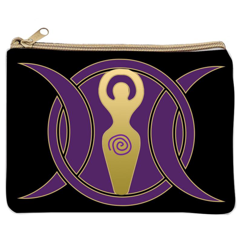 Cotton Printed Pouch ~ Triple Moon Goddess